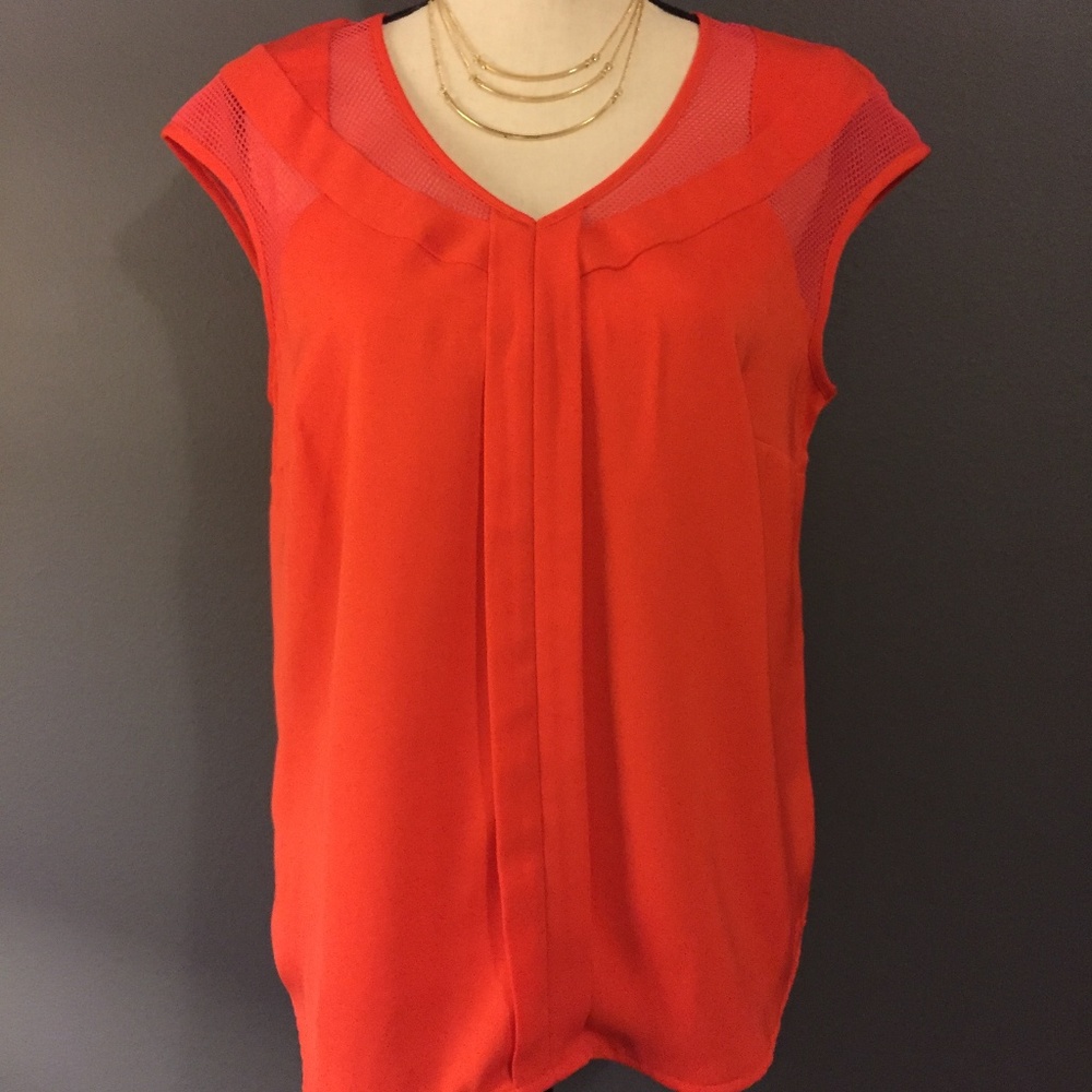 NWT KUT from the Kloth Orange Cap Sleeve Blouse